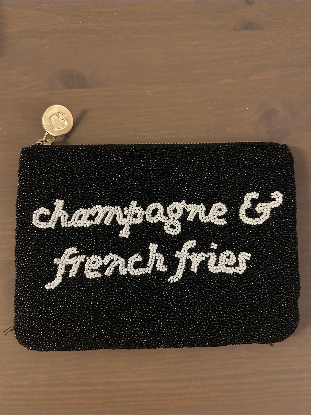 Kate Spade x Target Champagne & French Fries beaded clutch